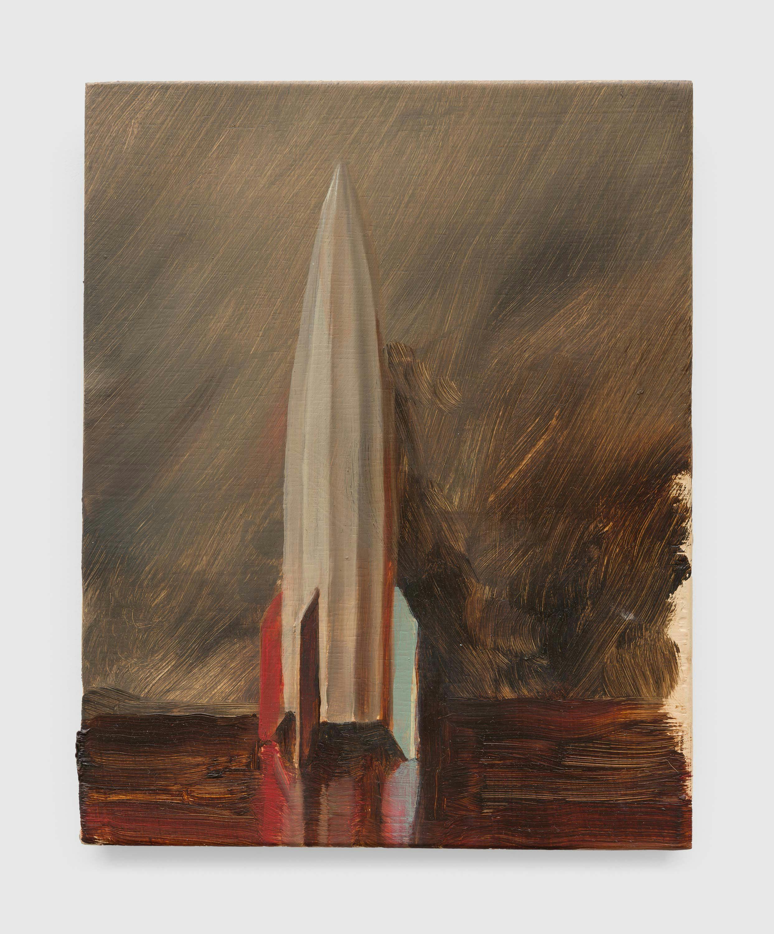 A painting by Michaël Borremans, titled Little Missile, dated 2020.